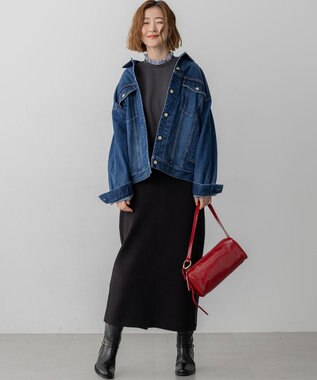 23区 L 【WEB＆一部店舗限定】クリアコットンテリー ストライプフリル スウェット グレー系