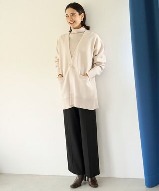 UNFILO スポンジニット カーディガン グレージュ