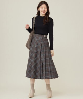 ANY SIS 【洗える】リブインナー ニット ブラック