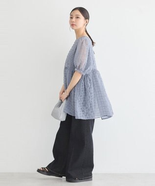 earth music&ecology シアーパフチュニック Gray