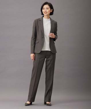 J.PRESS LADIES ウォッシャブルウール フリルネック カットソー ベージュ系