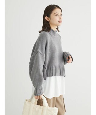 Green Parks ・ＳＵＧＡＲ　ＳＰＯＯＮ　ハイネックショートニット Gray Mixture