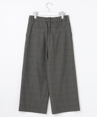 J.PRESS LADIES S 【洗える】アルガンシルクチェック ワイドパンツ ライトグレー系3