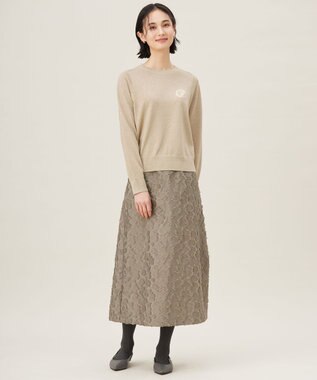 自由区 L 【カタログ掲載・洗える】エンブレム ニット ベージュ