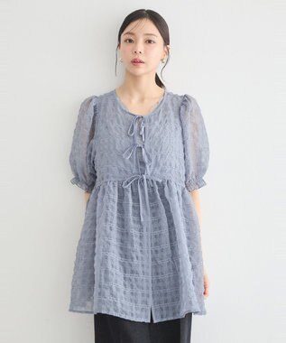 earth music&ecology シアーパフチュニック Gray