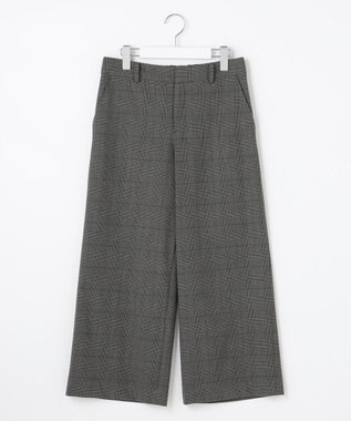 J.PRESS LADIES S 【洗える】アルガンシルクチェック ワイドパンツ ライトグレー系3