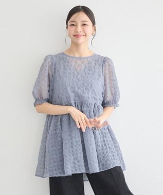 earth music&ecology シアーパフチュニック Gray