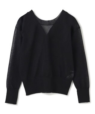 BEIGE， 【洗える・Oggi 7月号掲載】LUPINUS / 前後2WAYシアーニットカーディガン Black