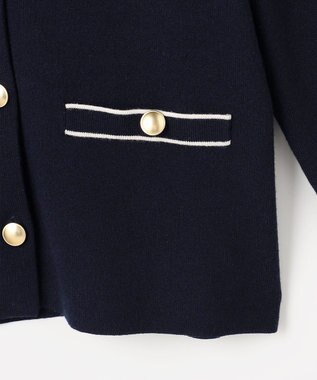 ANY SIS L CICA加工 ニット ジャケット ネイビー