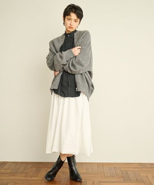 #Newans リラックスフィットドルマンニットブルゾン グレー系