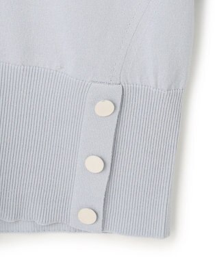 ICB クリアレーヨンストレッチ Vネックニット スモーキーサックス