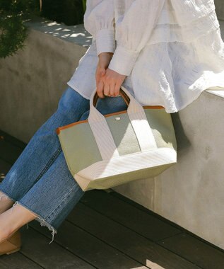 TOPKAPI 【Breath TOPKAPI】SCOTCH GRAIN スコッチグレイン ネオレザー ミニ トートバッグ グリーングレー