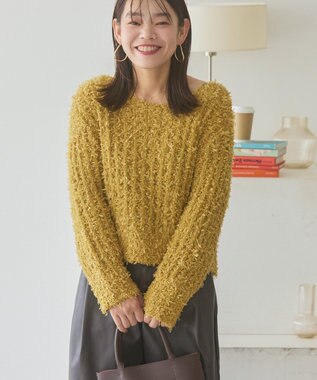 AMERICAN HOLIC リボンヤーンニットプルオーバー Mustard