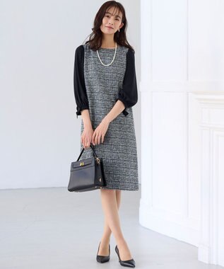 組曲 ベルトデザインスクエアショルダーバッグ ブラック系