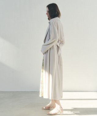 YECCA VECCA 【UVカット/花粉ガード】素材MIXトレンチコート Gray Beige