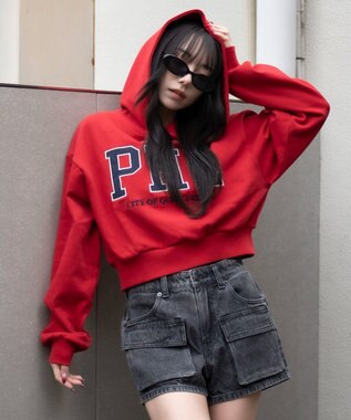 WEGO グラフィックショートプルパーカー