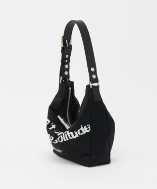 russet ステンシル風プリント ナイロン2WAYミニショルダーバッグ(SF-270) Black