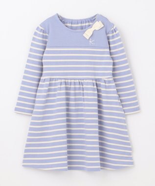組曲 KIDS 【110-140㎝】ボーダー ワンピース サックスブルー系1
