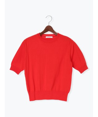 Te chichi 14G天竺ハーフスリーブニットプルオーバー レッド