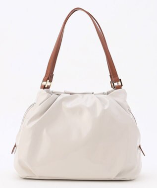 LA BAGAGERIE ソフトエナメル2WAYハンドバッグ Mサイズ アイボリー