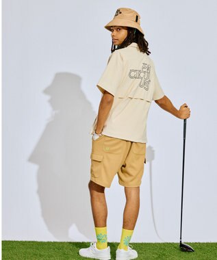PW CIRCULUS 【GOLF OUT掲載アイテム】【MEN】ワッフルカーゴショーツ ゴルフ ベージュ系