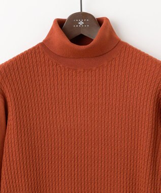 JOSEPH ABBOUD 【洗える/チクチクしない/3シーズン対応】SNOWY タートルネック ニット オレンジ系