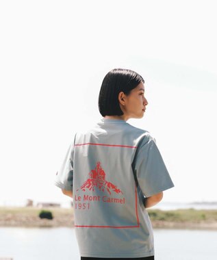 SHARE PARK LADIES 【UVカット・吸水速乾・ストレッチ・軽量 】バックプリントポケットTシャツ（S・Mサイズ） サックスブルー系