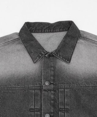 WEGO 【ユニセックス着用ITEM/MLサイズ展開】ヴィンテージライクBIGデニムジャケット デニムブラックソノタ