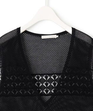 ICB クロシェニット ワンピース ブラック系