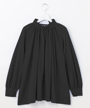 UNFILO イージーケア ギャザーブラウス [新色]ブラック