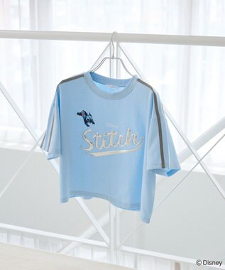 Green Parks スティッチ／メタルプリントクロップドミニ裏毛プル Light Blue