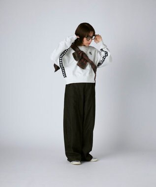 OP／FILA 【Kappa】ショート丈 ドロップショルダー 裏毛スウェット ライトグレー