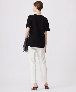 ICB 【洗える】 ストライプパターン ニットトップス ブラック系