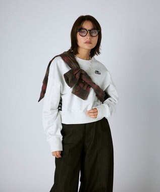 OP／FILA 【Kappa】ショート丈 ドロップショルダー 裏毛スウェット ライトグレー