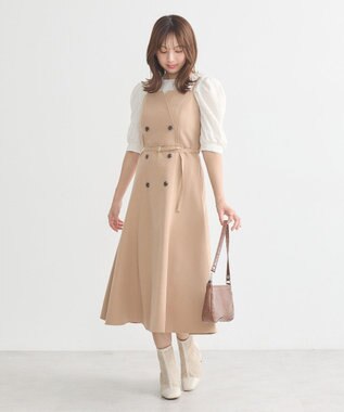 earth music&ecology トレンチ風キャミワンピース Beige