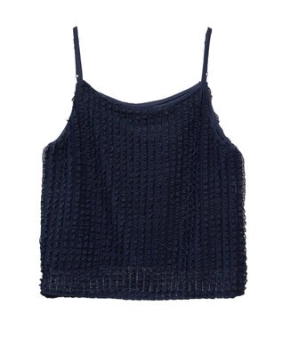 earth music&ecology ミニフリルカットレースアンサンブル Navy