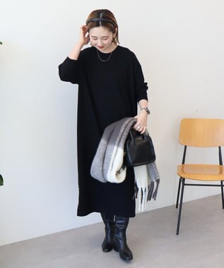 AMERICAN HOLIC バイパチボックスニットワンピース Black