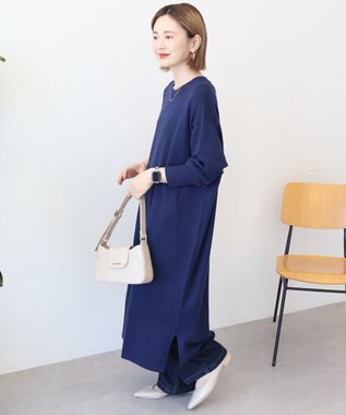 AMERICAN HOLIC バイパチボックスニットワンピース Navy