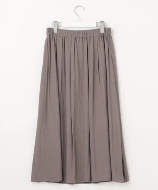 J.PRESS LADIES 【洗える】スプリットジョーゼット ランダムタック スカート ブラウン系