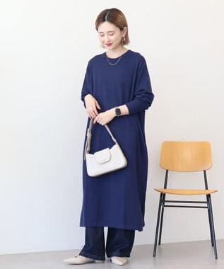 AMERICAN HOLIC バイパチボックスニットワンピース Navy