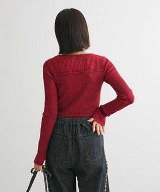 Green Parks ・ＡＮＤＳＥＡＲＣＨ　リブフェイクレイヤードニット Bordeaux