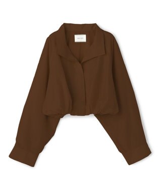 BEIGE， SULFUR / シルク混ショート丈バルーンブルゾン Brown