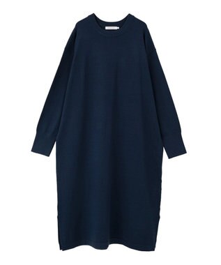 AMERICAN HOLIC バイパチボックスニットワンピース Navy