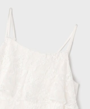 GRACE CONTINENTAL チュールレースロングワンピース ホワイト