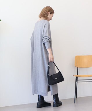 AMERICAN HOLIC バイパチボックスニットワンピース Gray Mixture