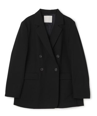 UNFILO ウールライク ダブルブレスト ジャケット ブラック