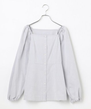 #Newans 【ANSWER for ほど甘トレンド】スクエアネックペプラムブラウス グレー系