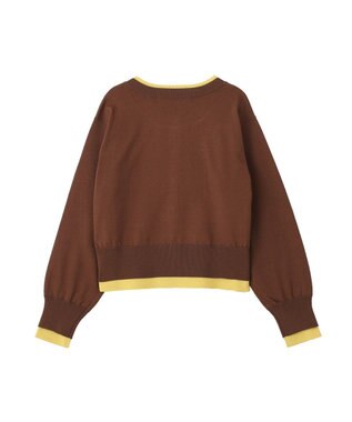 YECCA VECCA 2wayレイヤードクルーネックカーディガン Brown