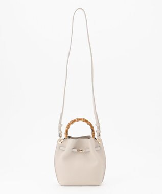 23区 バンブーハンドルミニショルダーバッグ ベージュ系