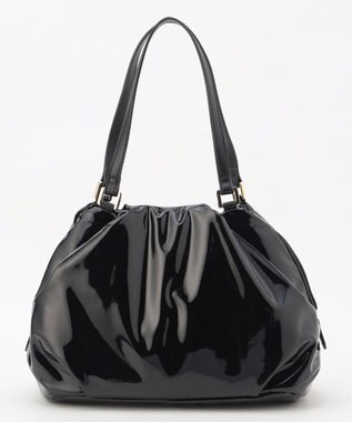 LA BAGAGERIE ソフトエナメル2WAYハンドバッグ Mサイズ ブラック